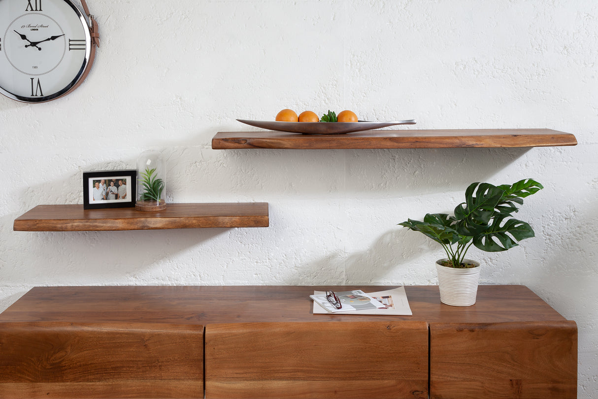 Wall shelf MAMMUT 115cm acacia wood honey finish