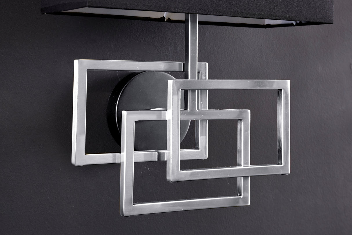 Wall lamp LEONOR silver black shade