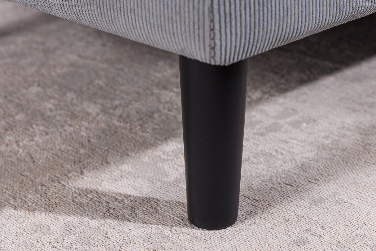 Ecksofa STOCKHOLM 220cm 3-Sitzer Cord grau