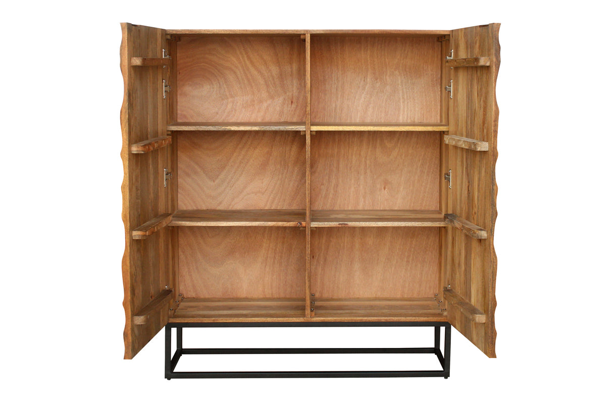 Highboard VULCANO 120cm 3D mosaic mango wood brown