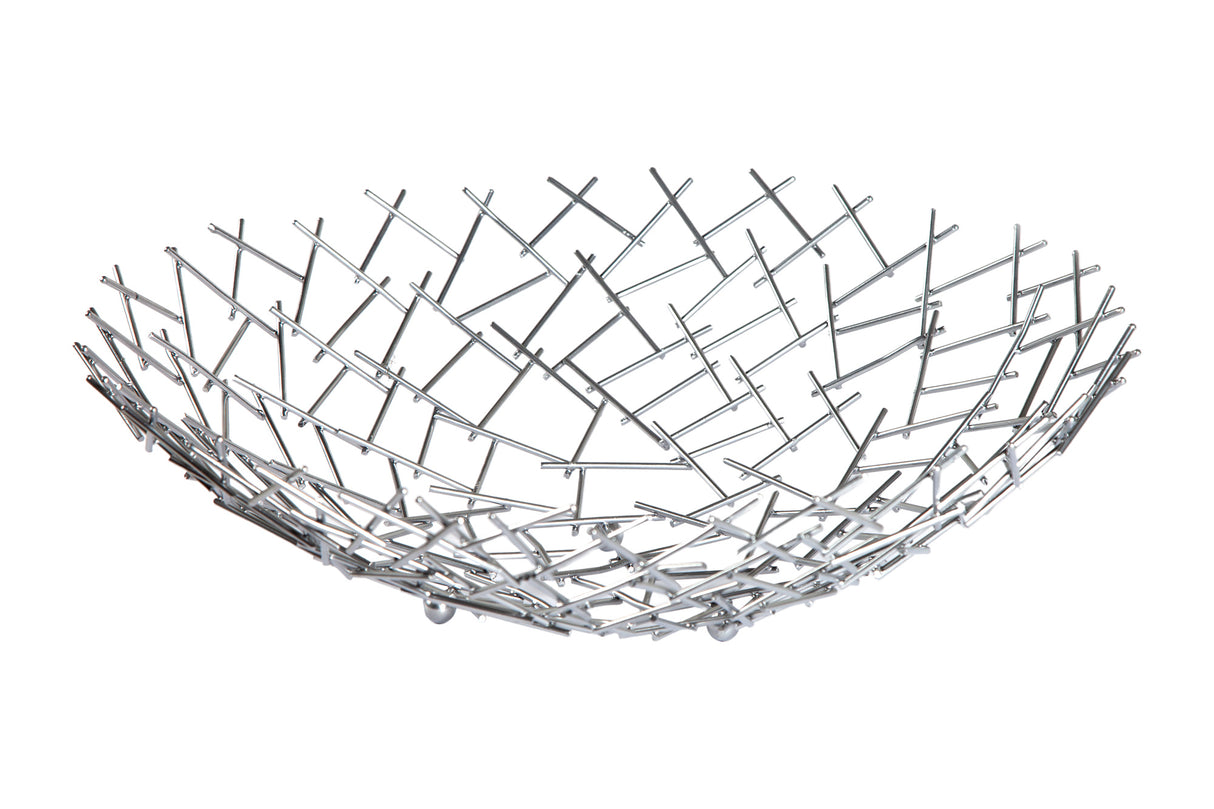 Fruit bowl STRUCTURE 45cm metal silver
