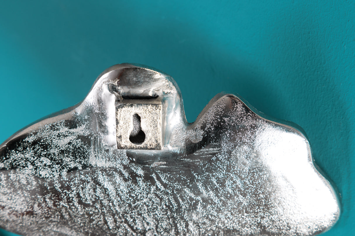 Wall decoration coat hook GINKGO set of 3 silver