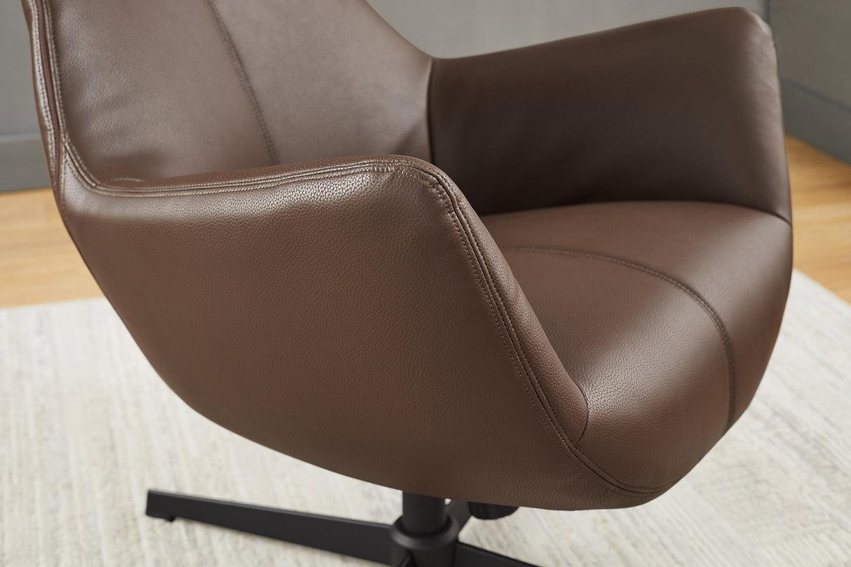 Sessel VOGUE 360° drehbar Kunstleder braun mit schwarzem Metallgestell