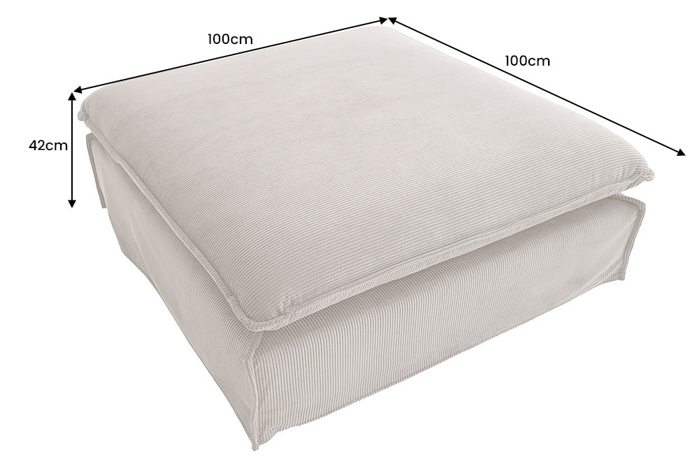 Stool HEAVEN 100cm removable cover cord greige