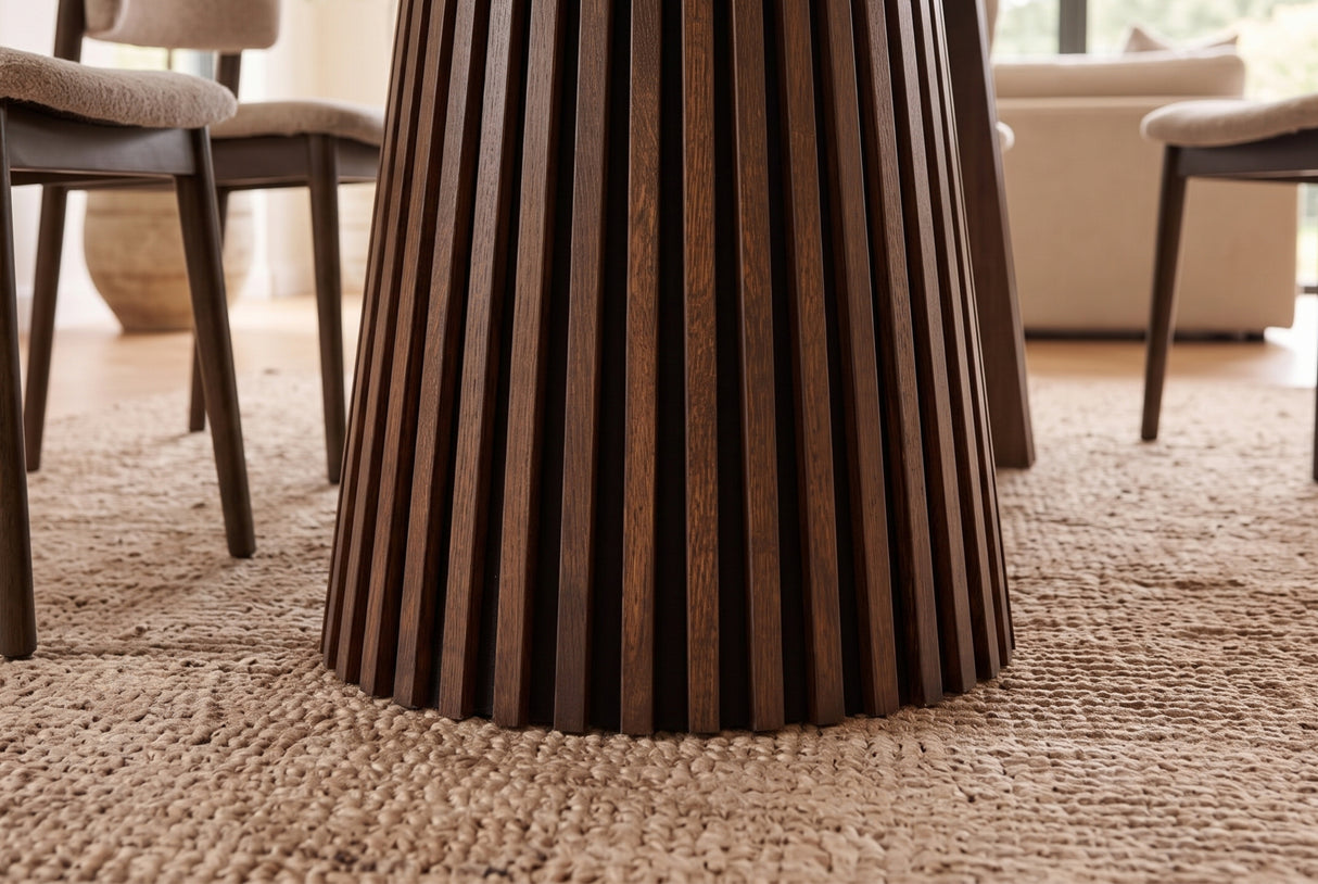 Esstisch VALHALLA WOOD rund 120-160-200 cm ausziehbar Eiche dunkel