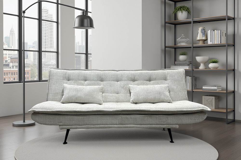 Sofa bed JAZZ 195cm 3-seater chenille fabric champagne beige