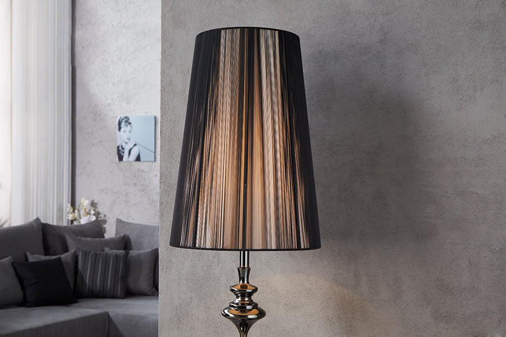 Stehleuchte LUCIE 160cm schwarzer Nylonschirm Barockstil