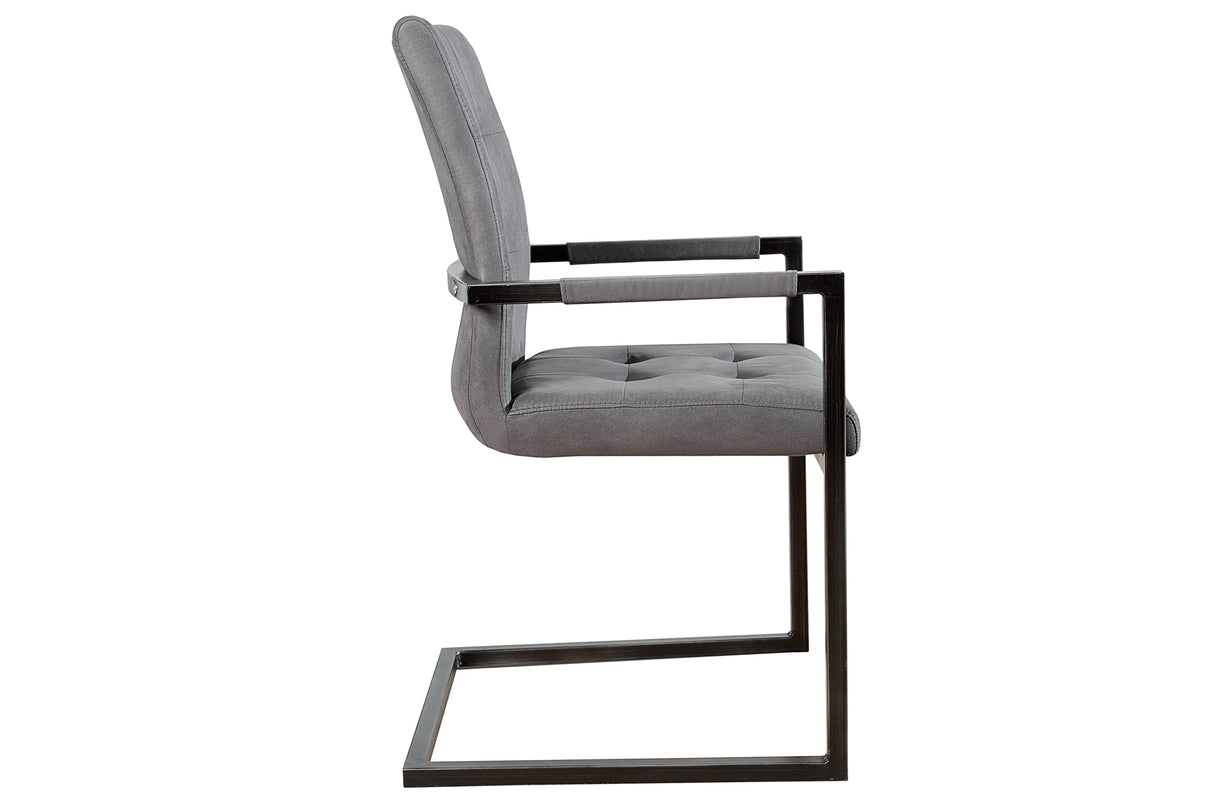 Cantilever chair OXFORD with armrests microfibre grey