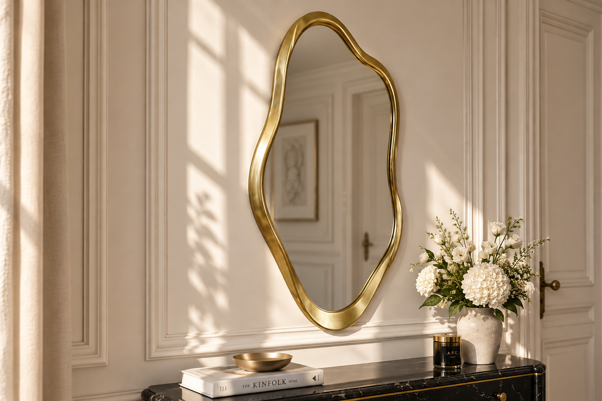 Wall mirror EMBER 100cm frame gold