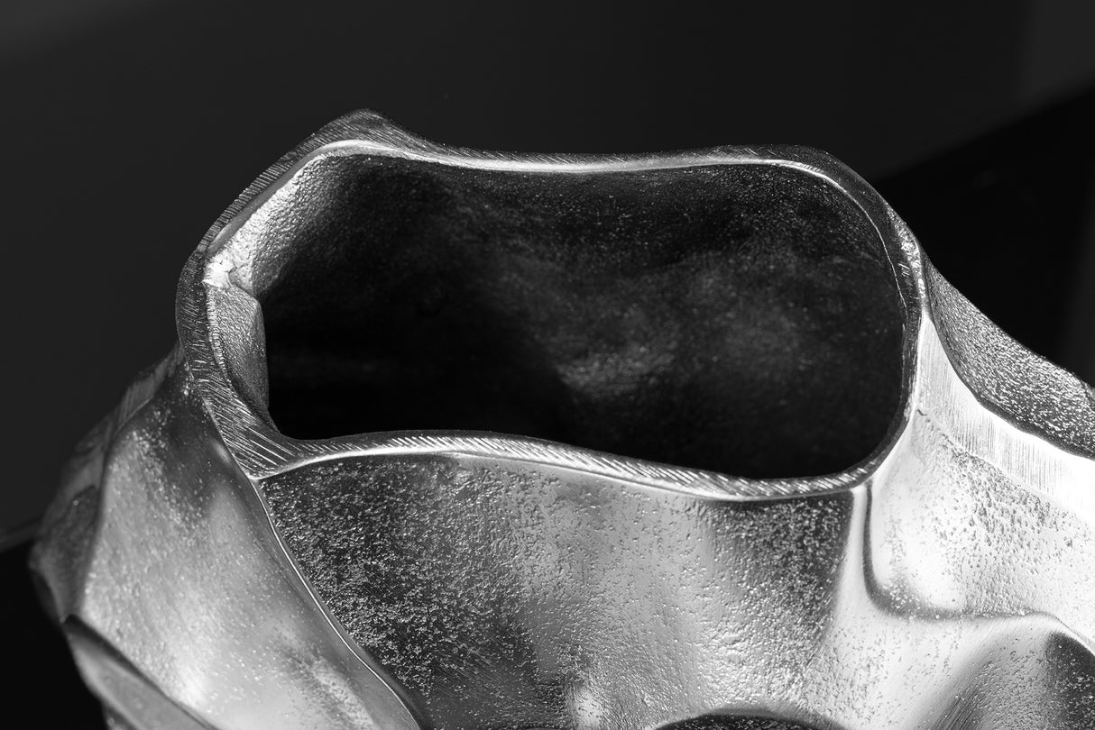 Vase LIQUID 30cm Hammerschlageffekt silber