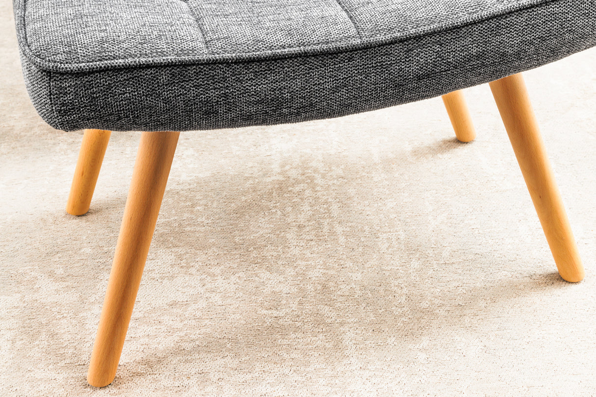 Stool SCANDINAVIA 40cm textured fabric grey