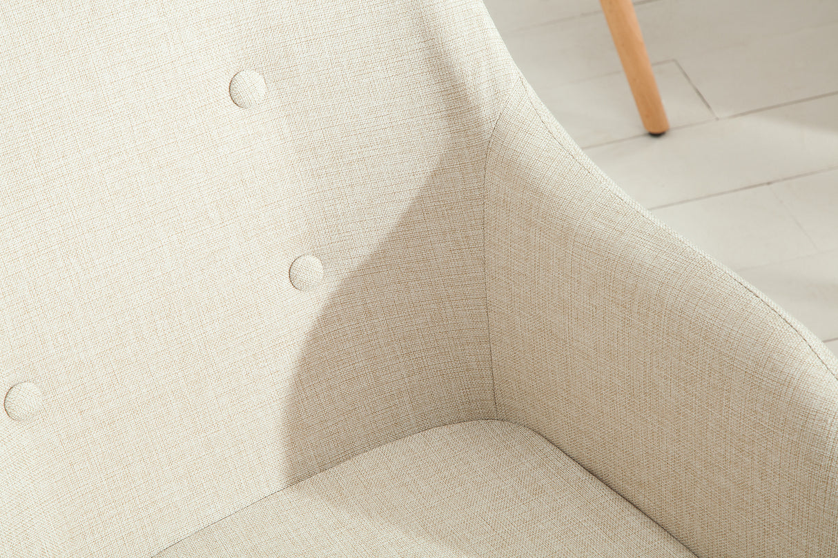 Chair SCANDINAVIA with armrests structured fabric natural