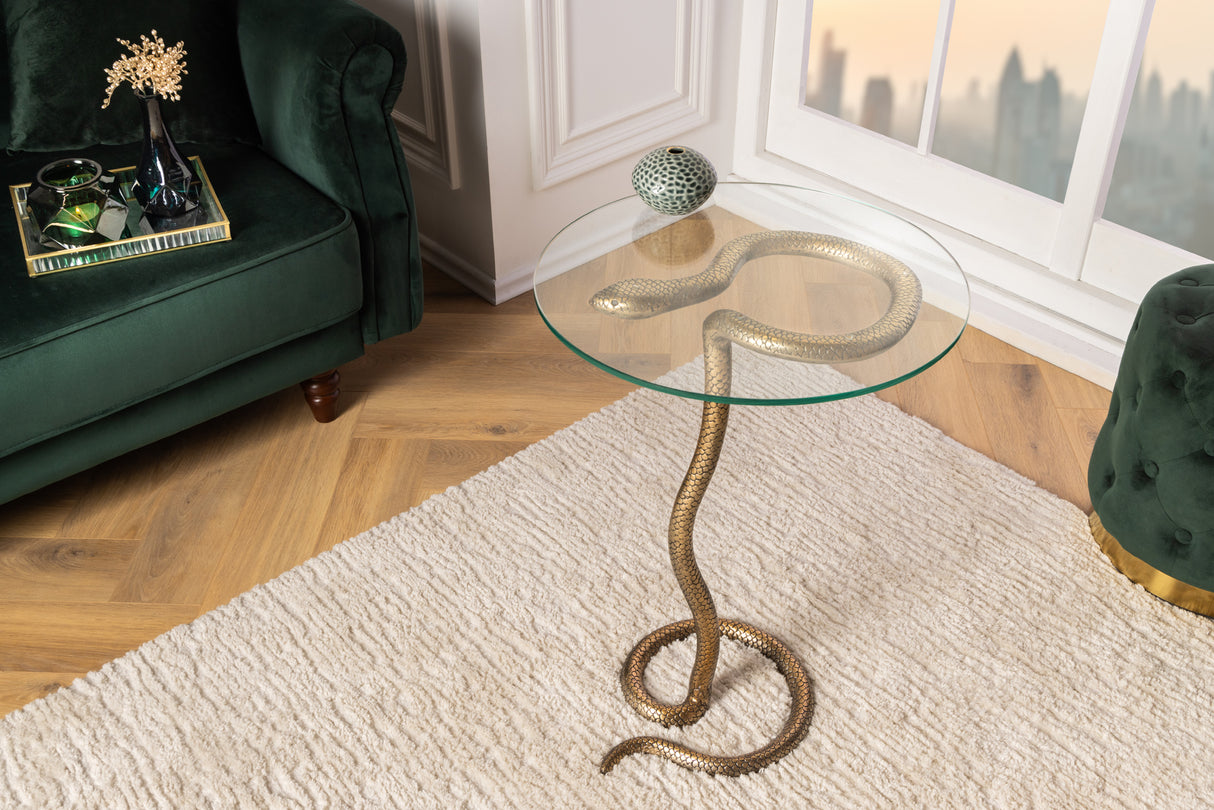 Side table WILDLIFE SNAKE 60cm antique copper
