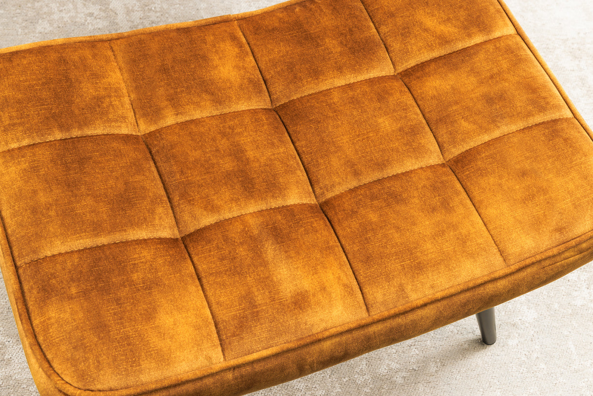 Stool SCANDINAVIA 40cm velvet mustard yellow