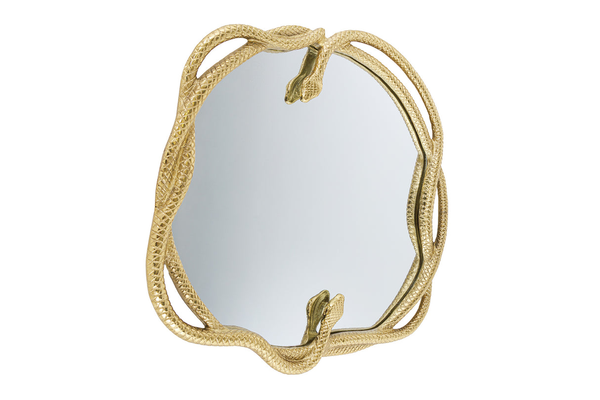 Wandspiegel SNAKE XL 85cm gold mit Dekoelement in Schlangenform