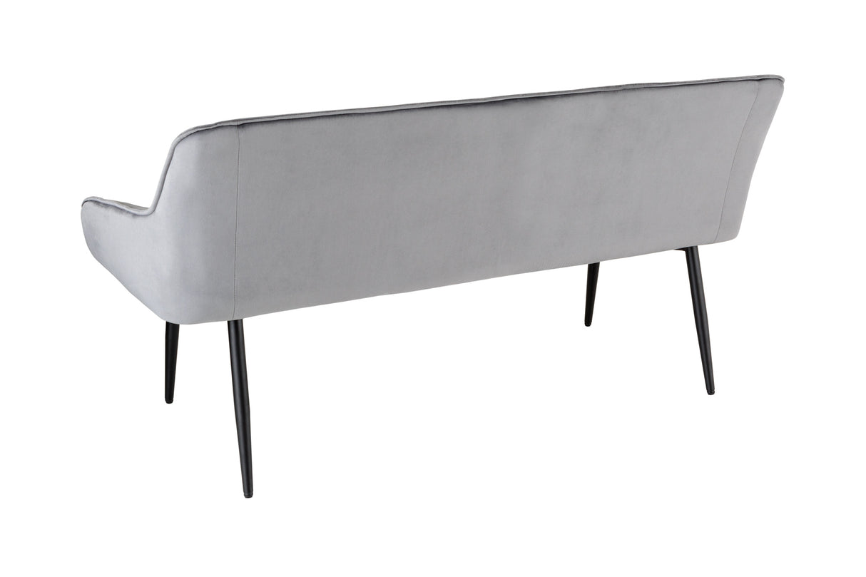 Bank TURIN 160cm Samt silbergrau