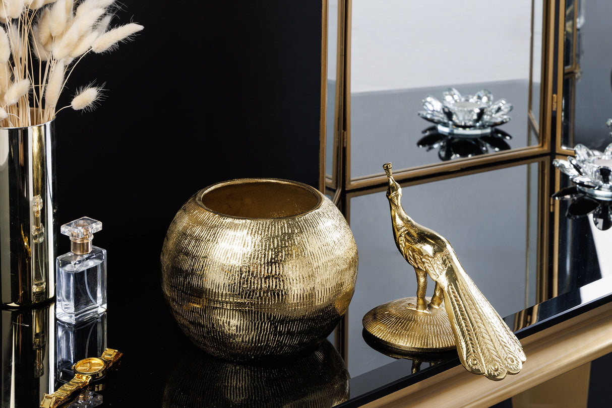 Metalldose WILDLIFE BIRD 30cm antik gold