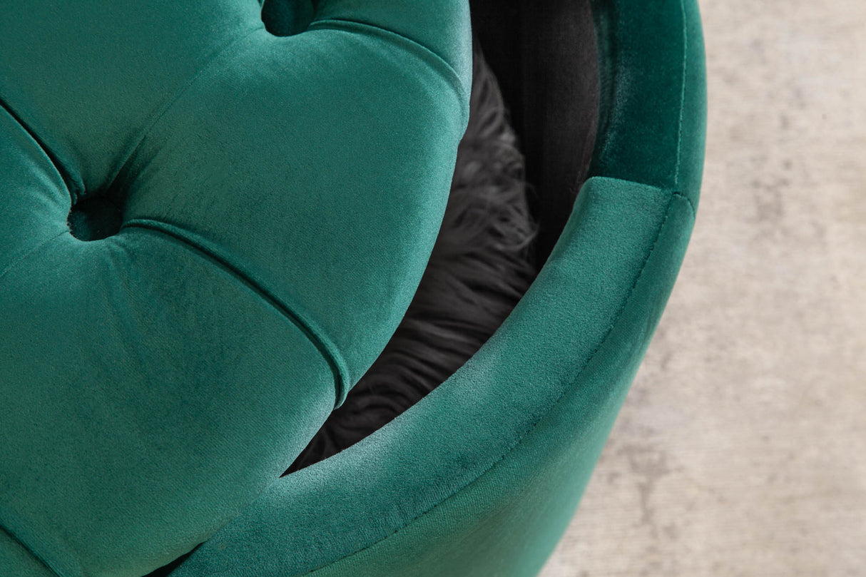 Stool MODERN BAROCK STORAGE 50cm velvet emerald green
