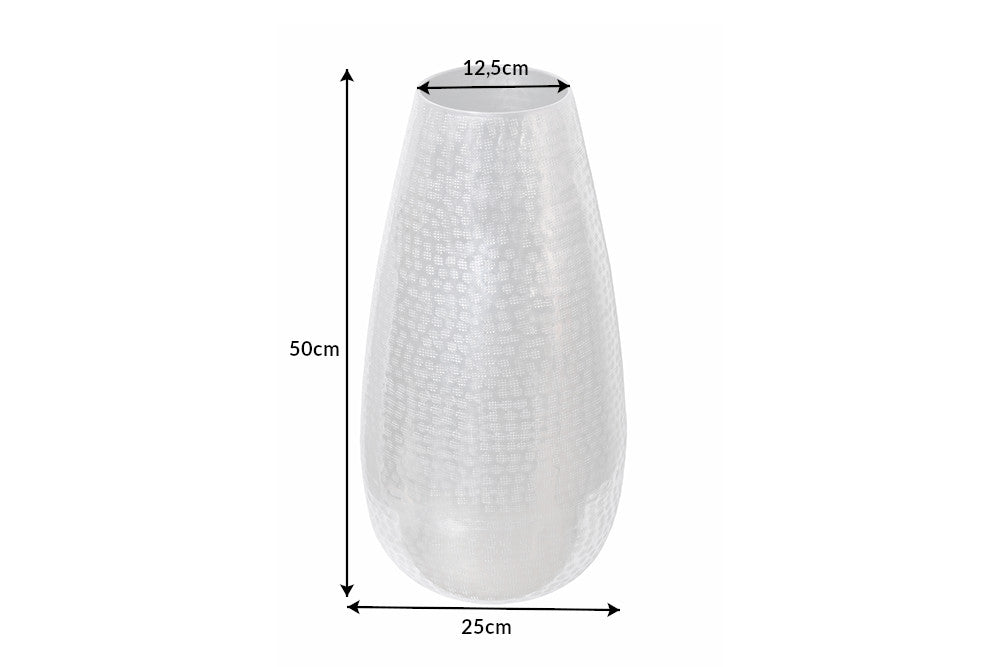 Vase ORIENT 50cm with hammer stroke effect silver