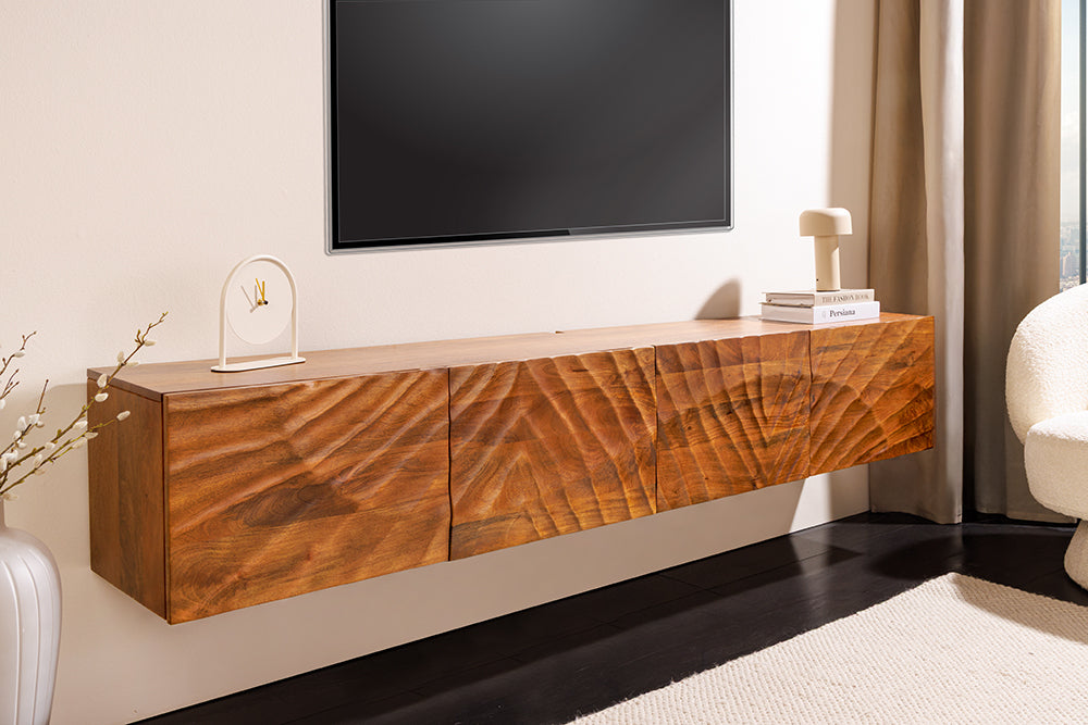 TV-Board SCORPION 200cm Hänge-Lowboard Mangoholz braun