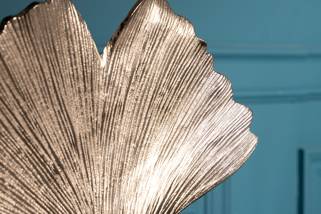 Deration Skulptur GINKGOBLATT 44cm silber