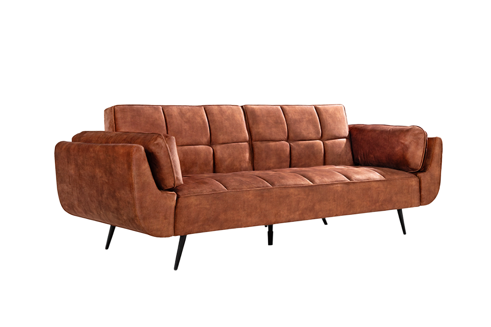 Schlafsofa BOUTIQUE 215cm 3-Sitzer Samt Rostbraun