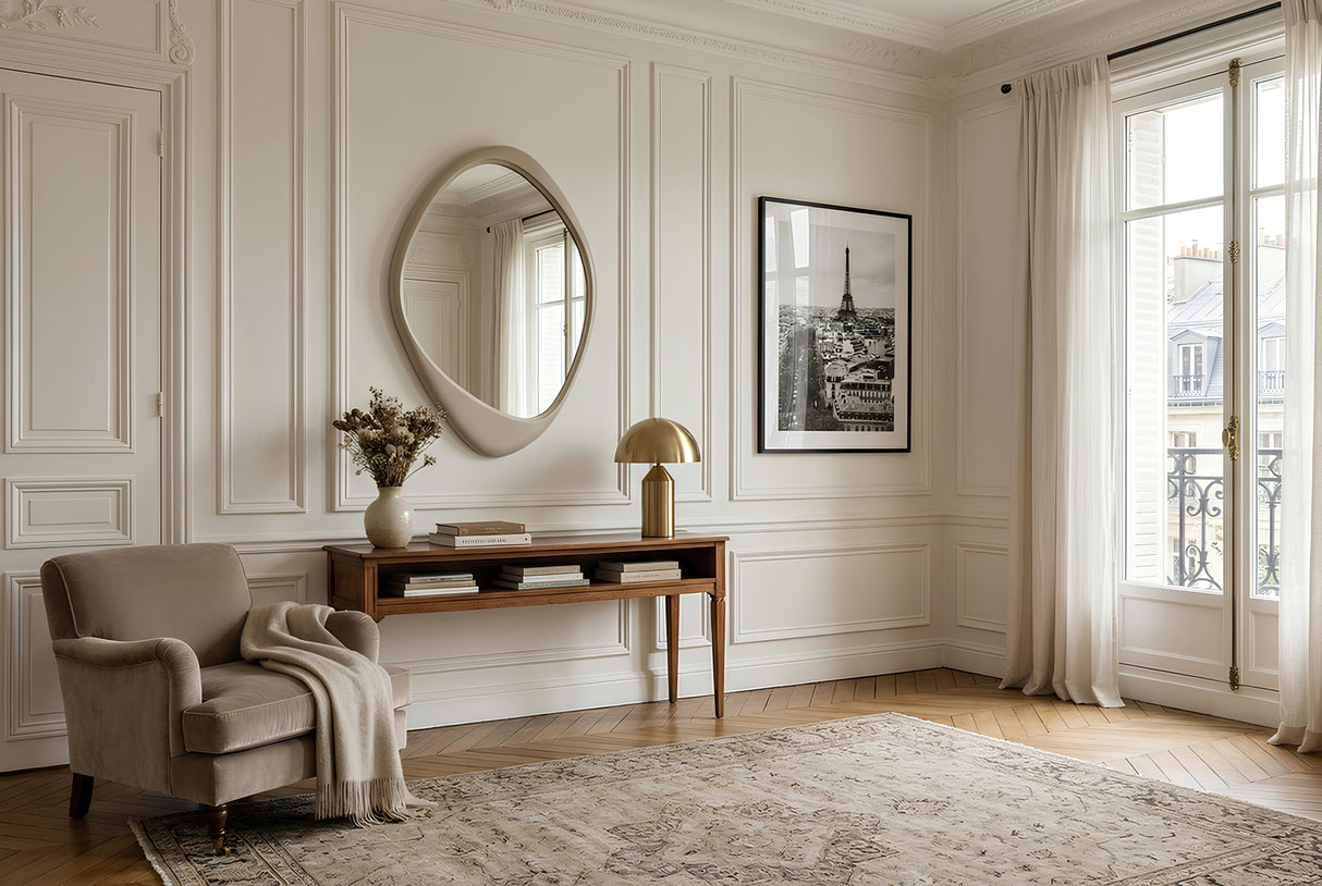 Wall mirror ORGANIC 90cm greige