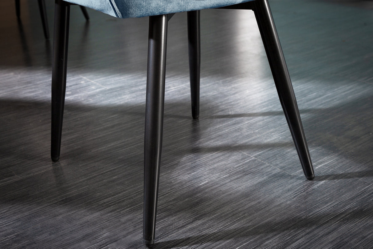 Chair MILANO with armrests velvet teal