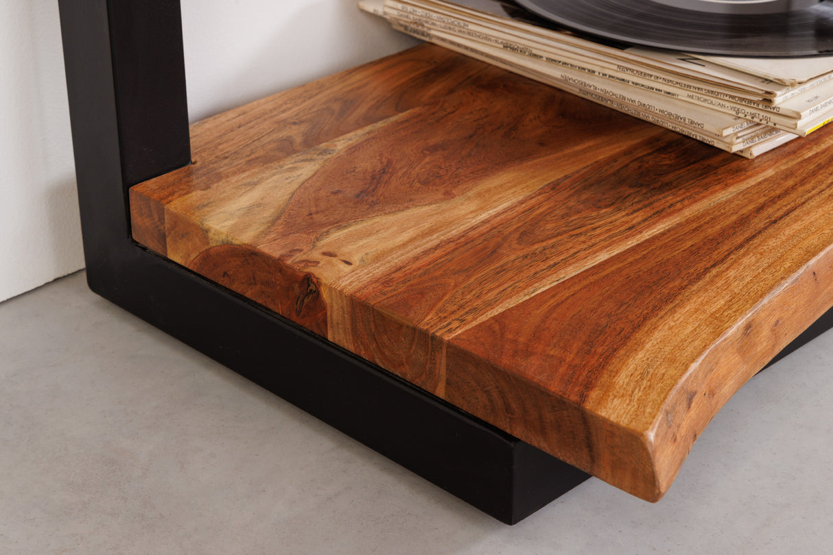 Shelf MAMMUT 180cm acacia wood natural and metal black