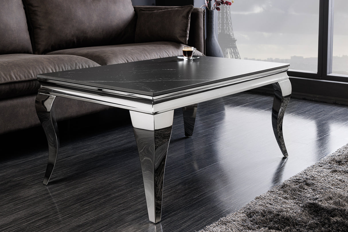 Coffee table MODERN BAROCK 100cm chrome sintered stone