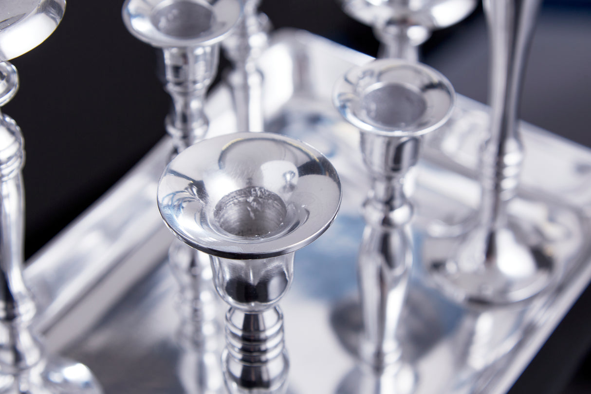 Candleholder MODERN BAROCK 7 flames silver aluminium