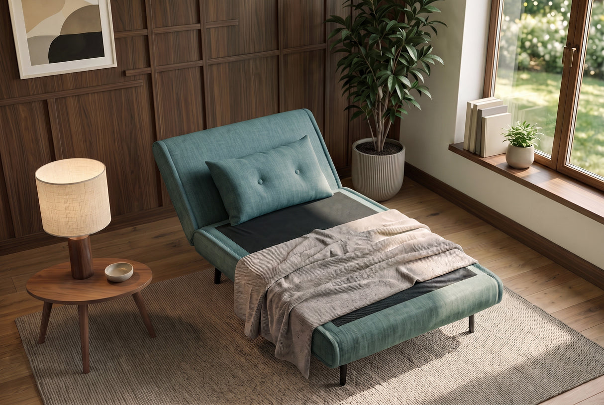 Sleeping chair SMART MULTIFUNCTION 100cm velvet petrol