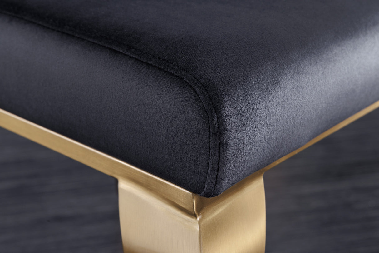 Stuhl MODERN BAROCK Samt schwarz goldene Beine im Barockstil