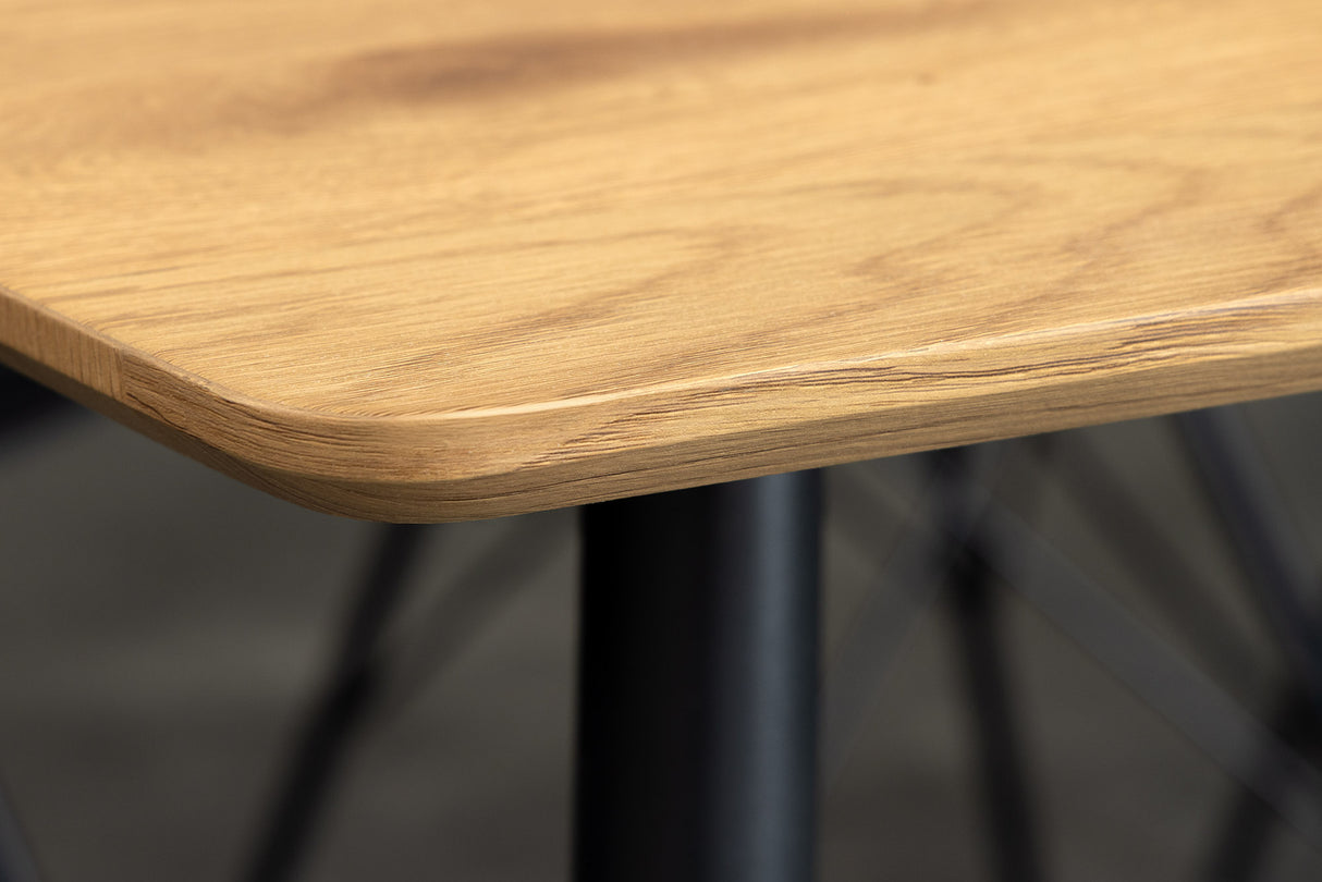 Dining table APARTMENT 120cm natural wild oak wood look w/ black metal frame