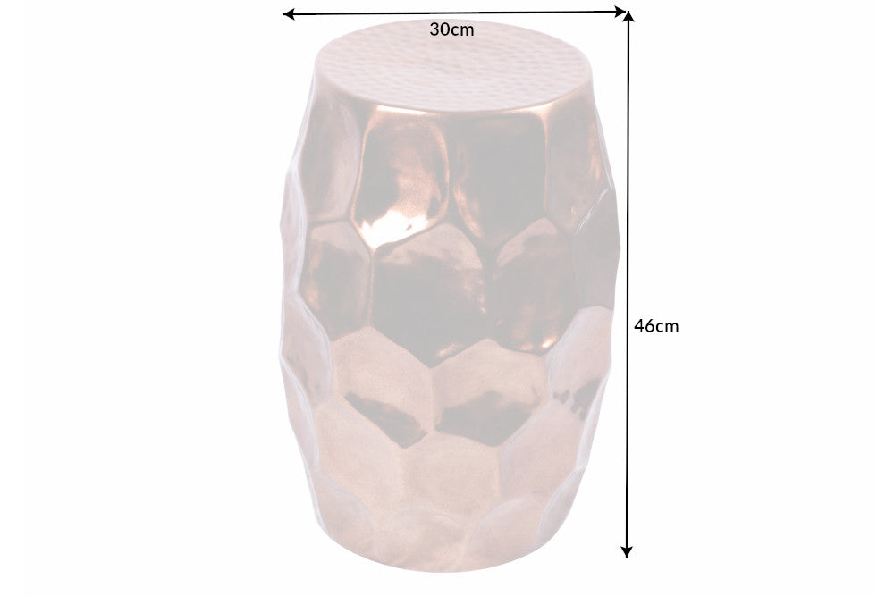 Side table ORGANIC ORIENT 50cm with hammer stroke effect copper