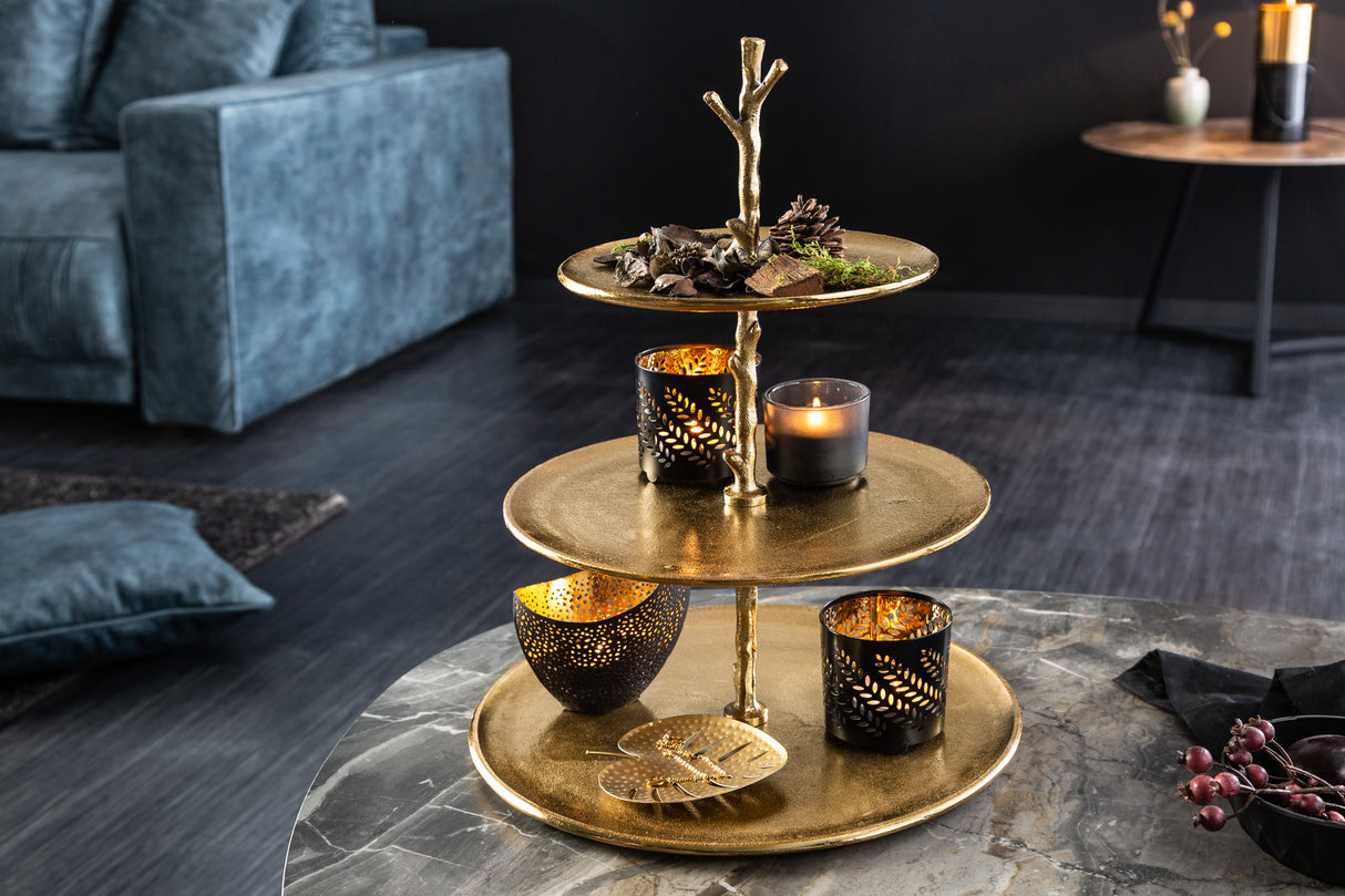 Etagere ABSTRACT 50cm 3 trays gold