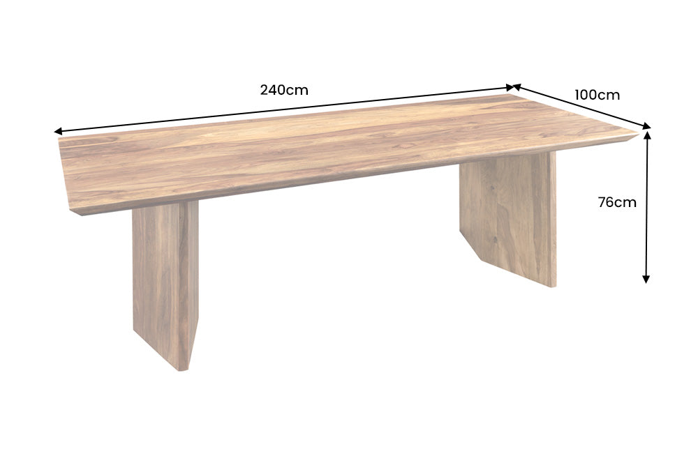 Esstisch DIAMOND 240cm Sheesham Holz Braun Stone Finish