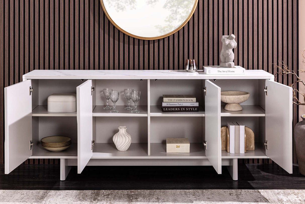 Sideboard SAVOY 180cm 3D w/ white marble ceramic top