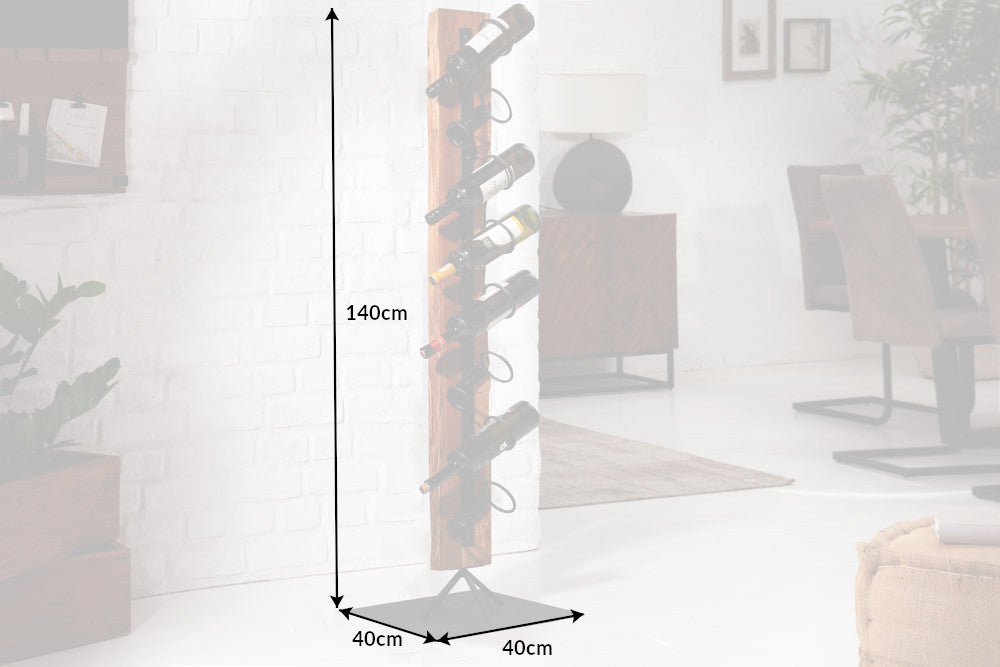 Wine rack EUPHORIA BARRACUDA 140cm for 8 bottles massive teak wood