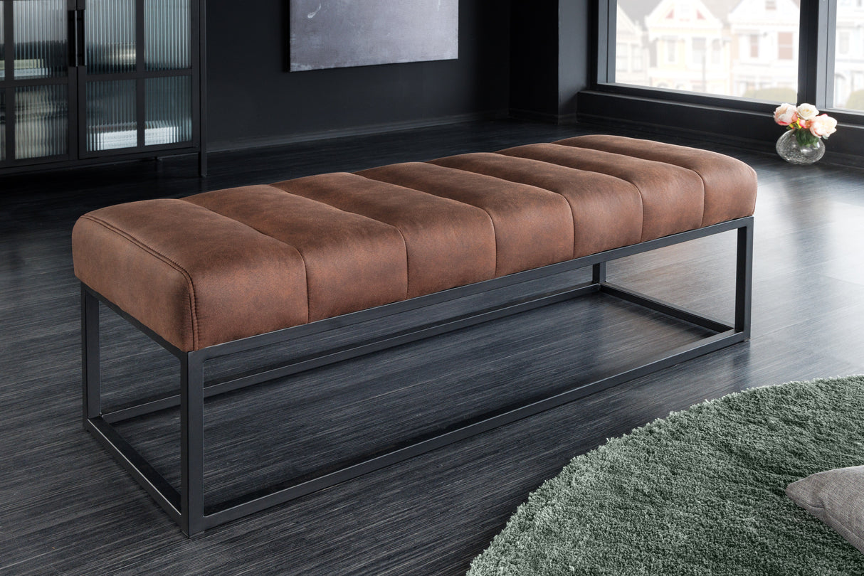 Bench PETIT BEAUTÉ 110cm microfibre antique brown