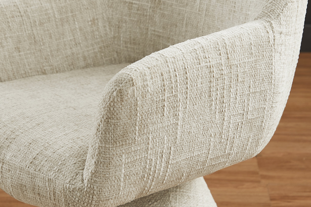 Drehstuhl AMBIENTO 180° mit Armlehnen Chenillestoff beige Auto-Return
