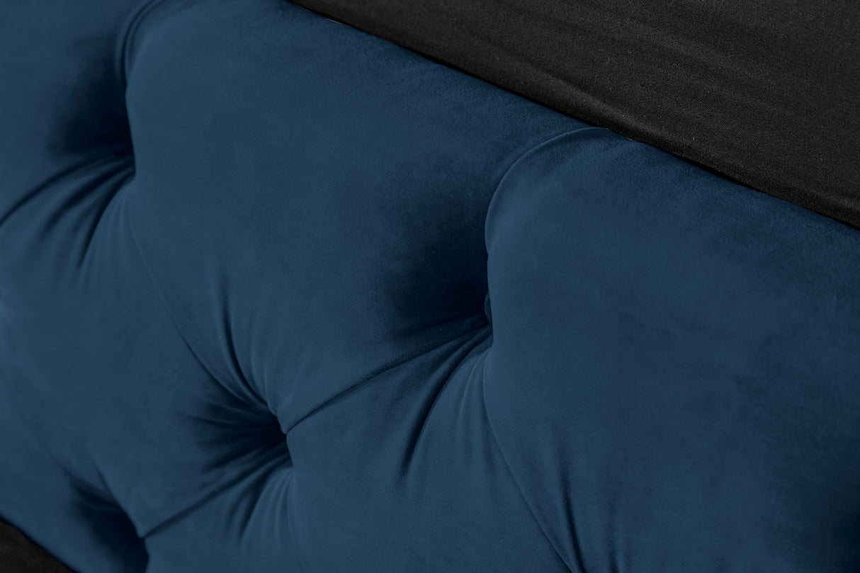 Bett PARIS CHESTERFIELD 160x200cm Samt dunkelblau