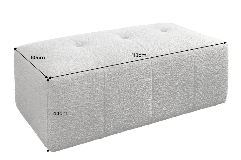 Sofa ROYAL 120cm spring core bouclé grey