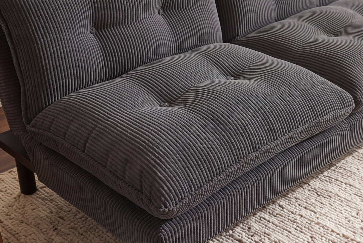 Sofa bed COCOONING 190cm 3-seater cord grey