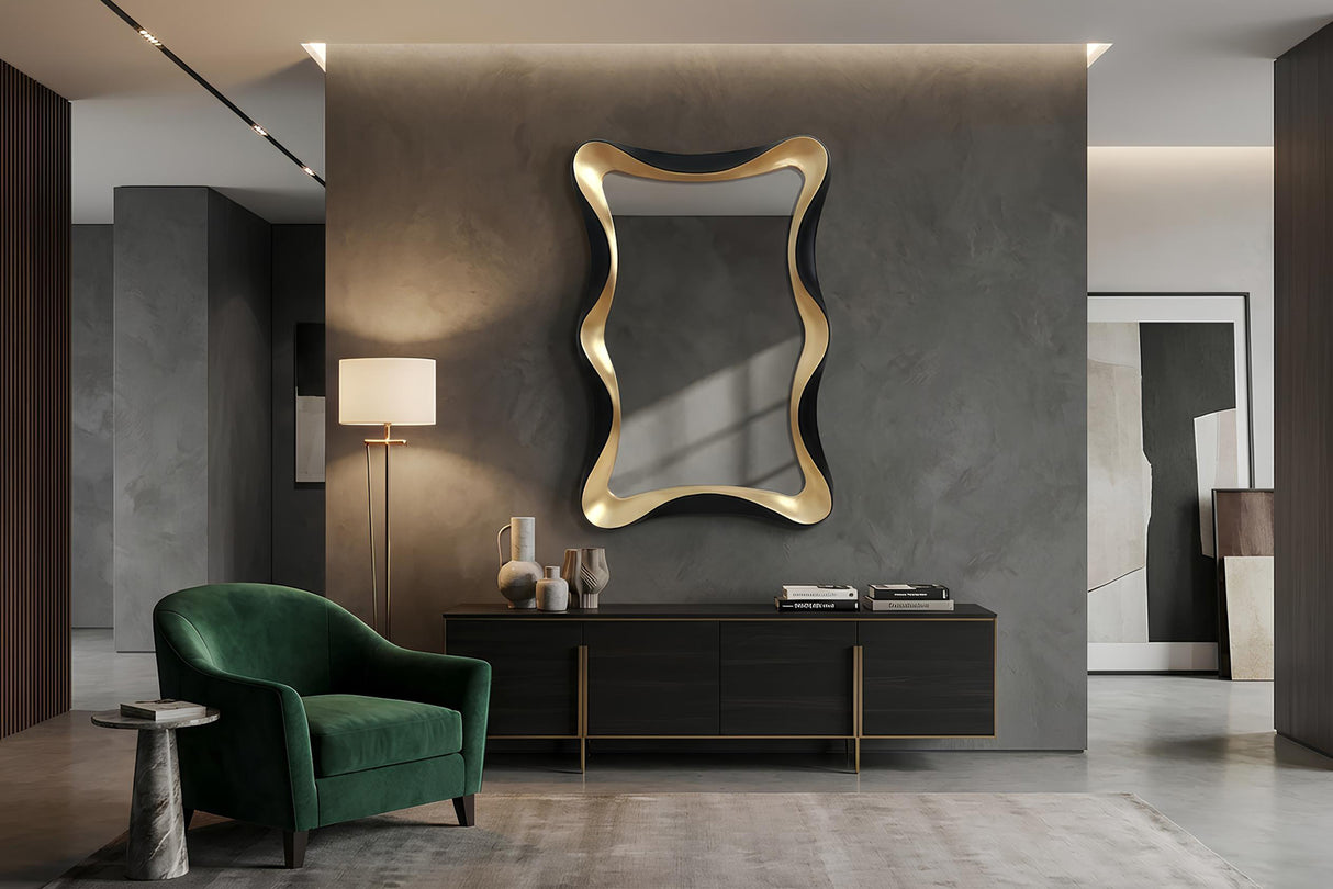 Wall mirror ALICE 120cm black gold