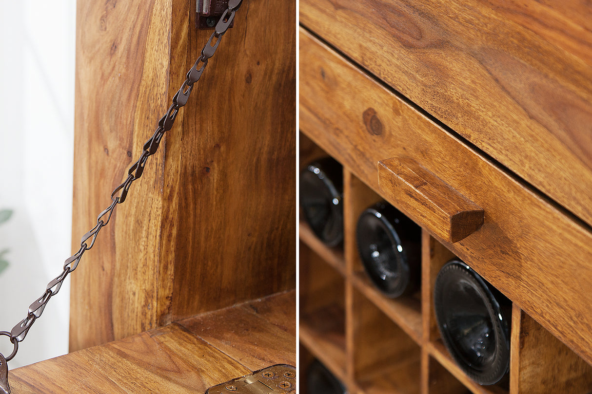 Bar cabinet MAKASSAR 100cm sheesham wood