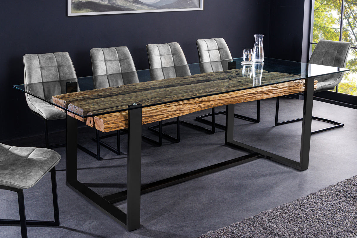 Dining table BARRACUDA 220cm teak wood w/o glass plate