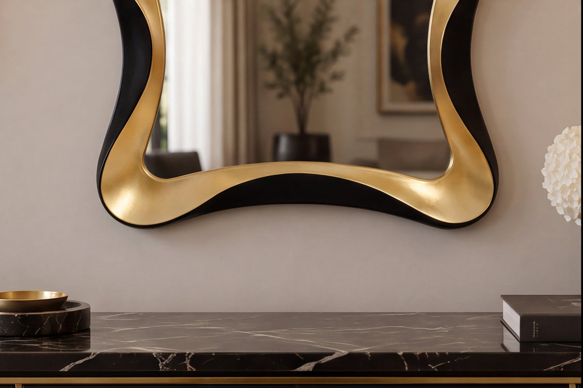 Wandspiegel ALICE 120 cm schwarz gold