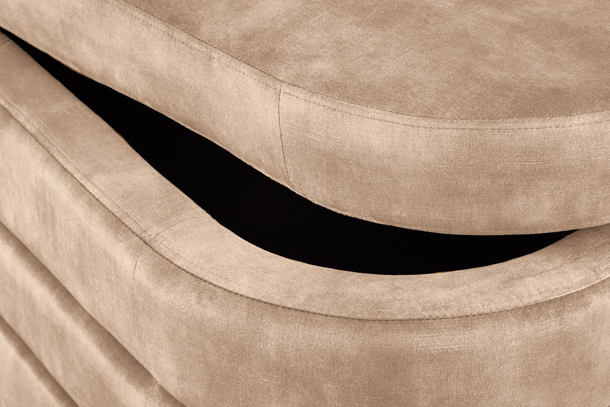 Bench chest VOQUE 115cm velvet champagne w/ storage space bench seat