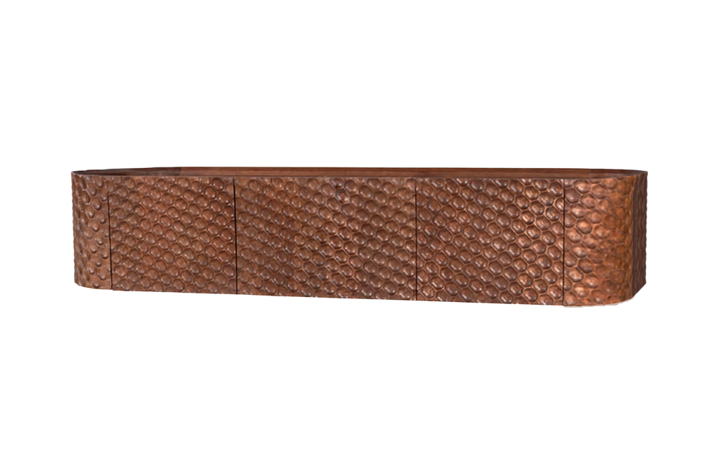 TV-Board ADLON 160cm 3D massives Hängend Mango Holz